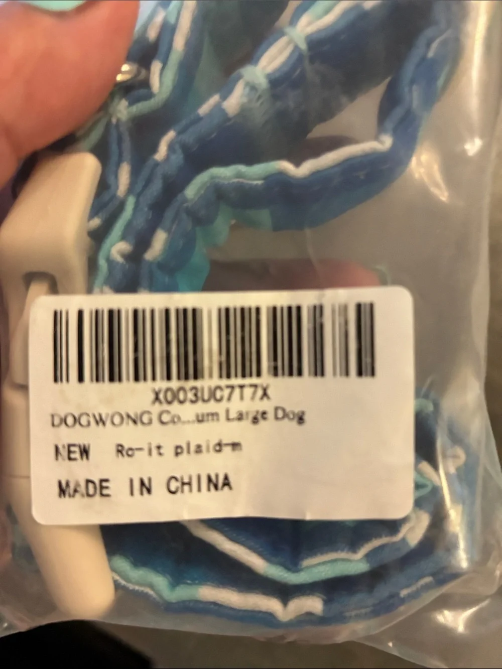 4 for $10 💗💗 DOGWONG Blue Plaid Heavy-Duty cotton Dog Collar NWT